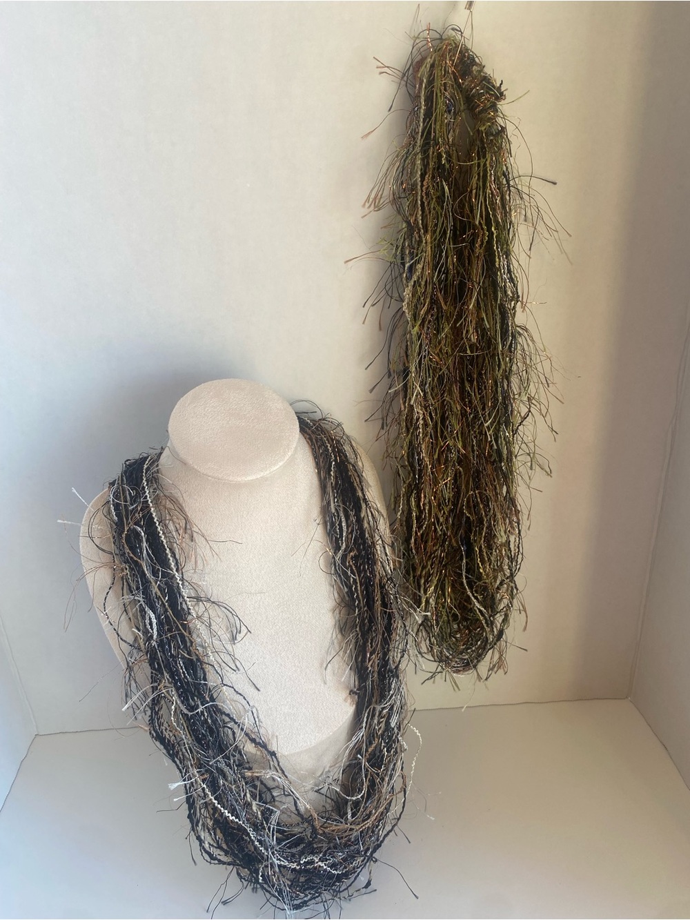 Handcrafted Multi-Strand Eyelash Yarn Necklace In Multi Colors 2 Total
